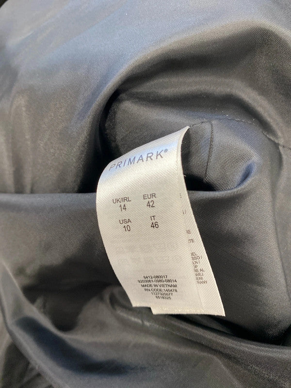 Gorgeous Primark grey checked longline dress jacket UK 14 SM467