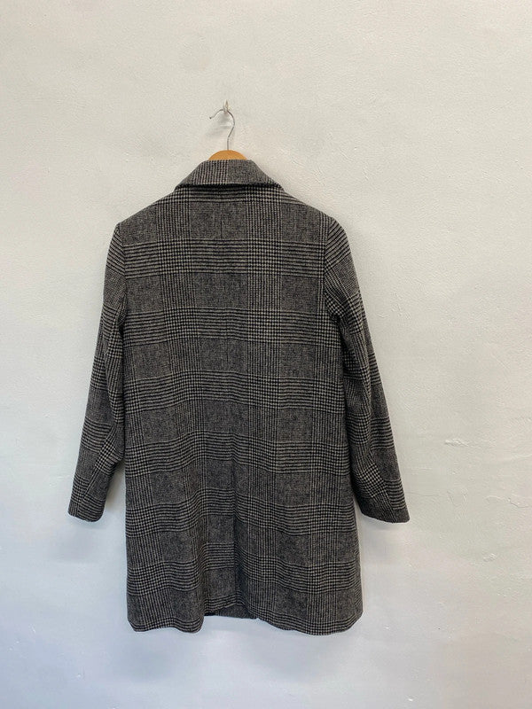 Gorgeous Primark grey checked longline dress jacket UK 14 SM467