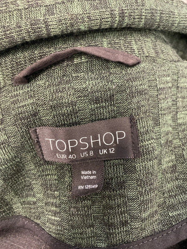 Gorgeous topshop Forrest green long line blazer UK 12 SM467