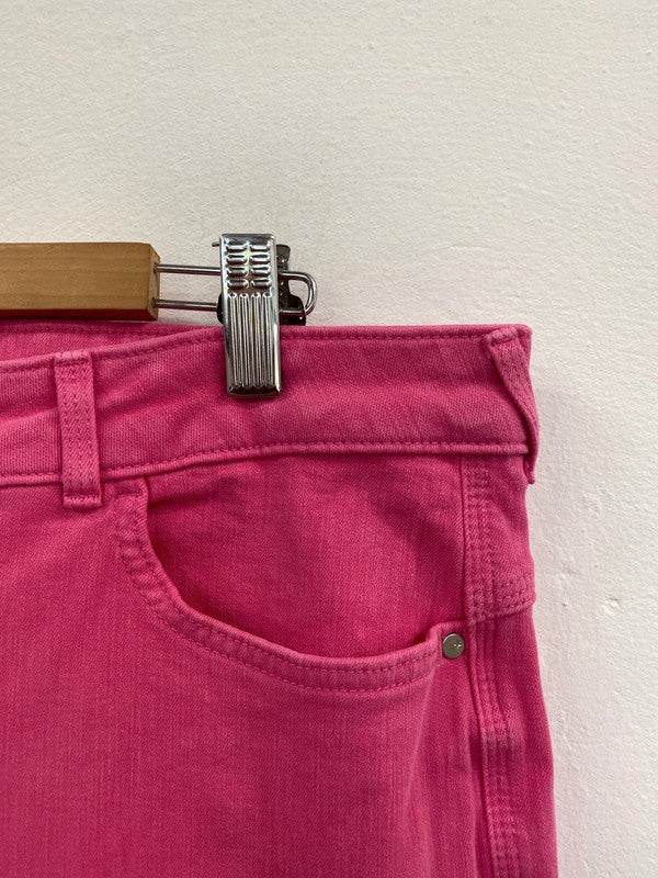 Fabulous M&S Pink Magic high waisted pink shorts denim Uk18 EP468