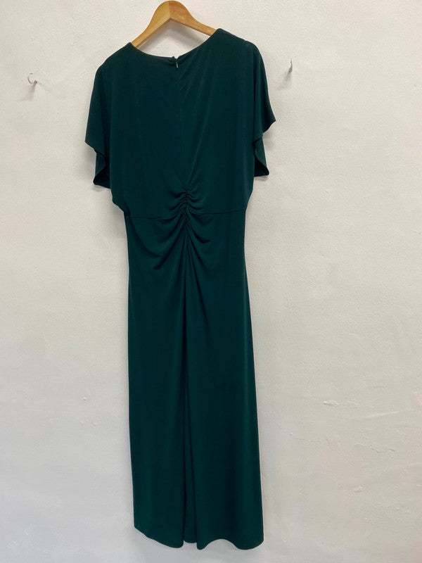 Fabulous Phase Eight kieley party Dress UK 16 Dark Green gold detail EP468