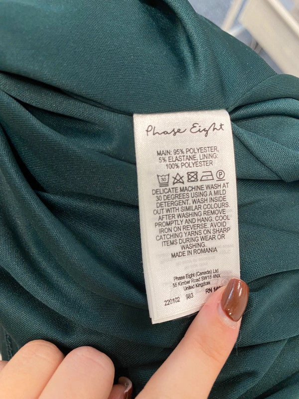 Fabulous Phase Eight kieley party Dress UK 16 Dark Green gold detail EP468