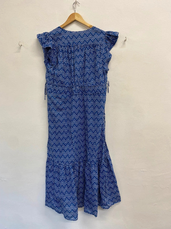 Fabulous John Lewis Dress UK 14 Blue geometric smock EP468