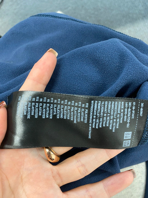 Classic men’s uniqlo navy dry ex quarter zip jumper UK M KH001