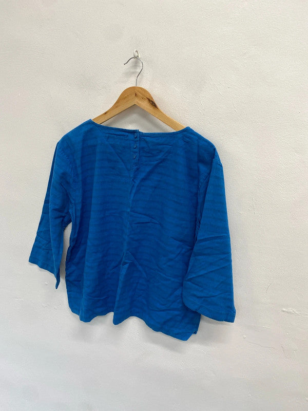 Fabulous sea salt Cornwall blue linen cotton UK 18 JC470