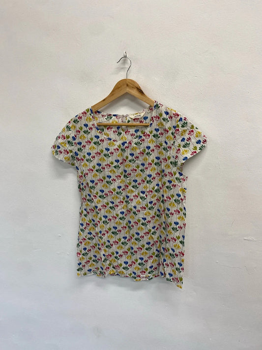 Gorgeous sea salt Cornwall multicolor floral top UK 16 JC470