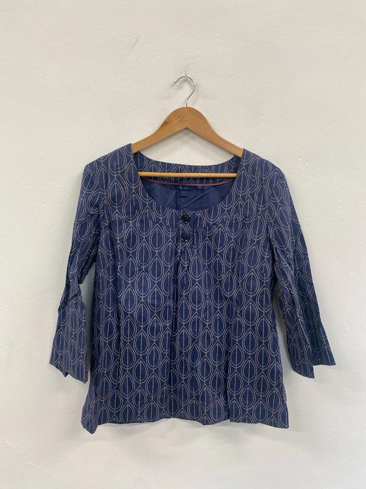 Fabulous Navy geometric artsy tunic top Uk16 Boden classic JC470