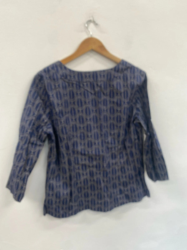 Fabulous Navy geometric artsy tunic top Uk16 Boden classic JC470