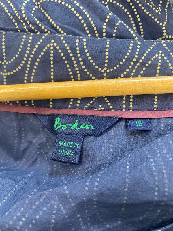 Fabulous Navy geometric artsy tunic top Uk16 Boden classic JC470