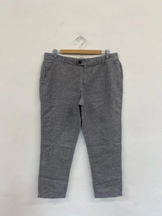 Fabulous Fatface Grey Marl Linen blend trousers Uk14 JC470