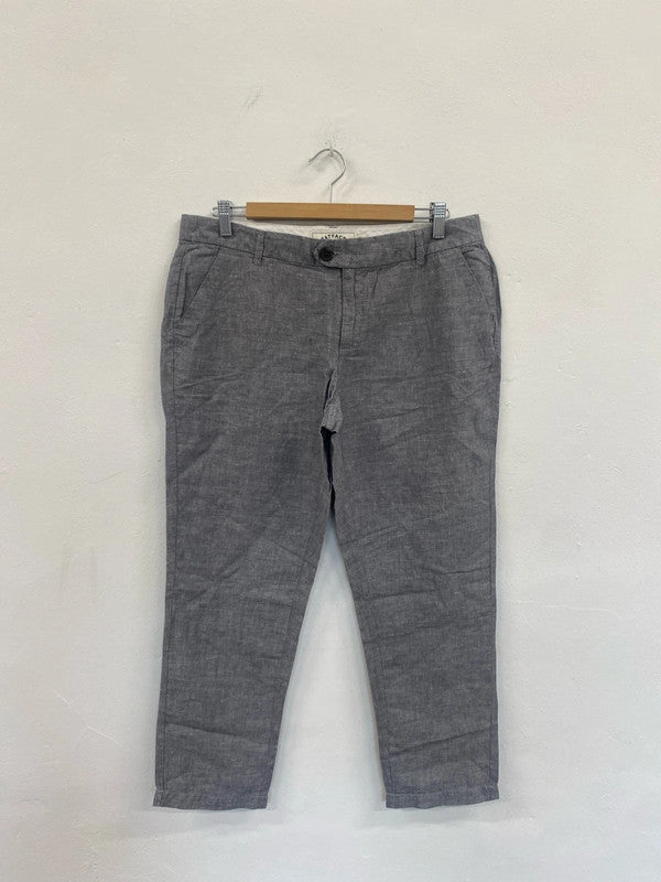 Fabulous Fatface Grey Marl Linen blend trousers Uk14 JC470