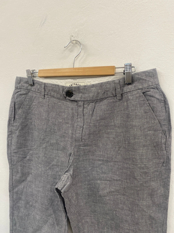 Fabulous Fatface Grey Marl Linen blend trousers Uk14 JC470