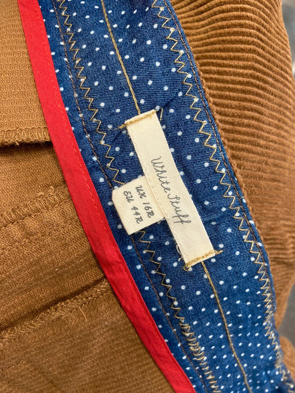 Fabulous white stuff brown cord wide leg crop trousers UK 16 JC470