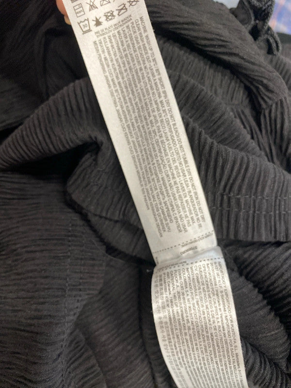 Gorgeous mango shirred black semi sheer blouse UK M MB472