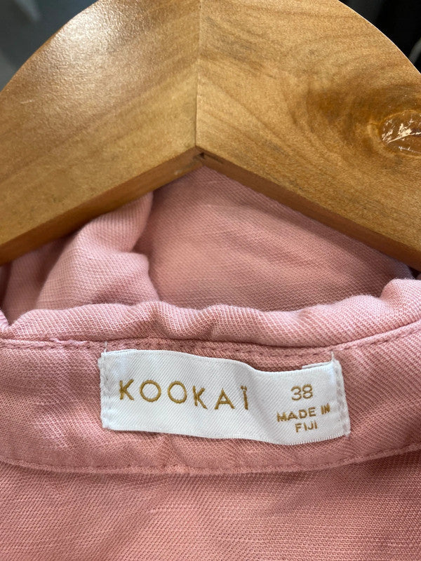 Fabulous Salmon Pink mini dress linen classic yatching Uk10 MB472