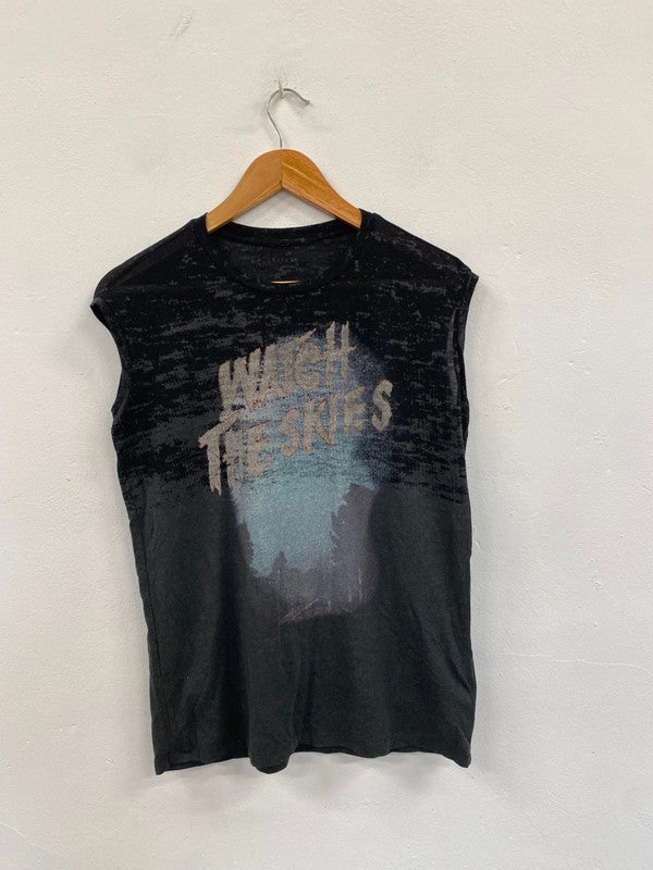 Fabulous All Saints vintage distressed Sleeveless T-Shirt UKS Black KB474
