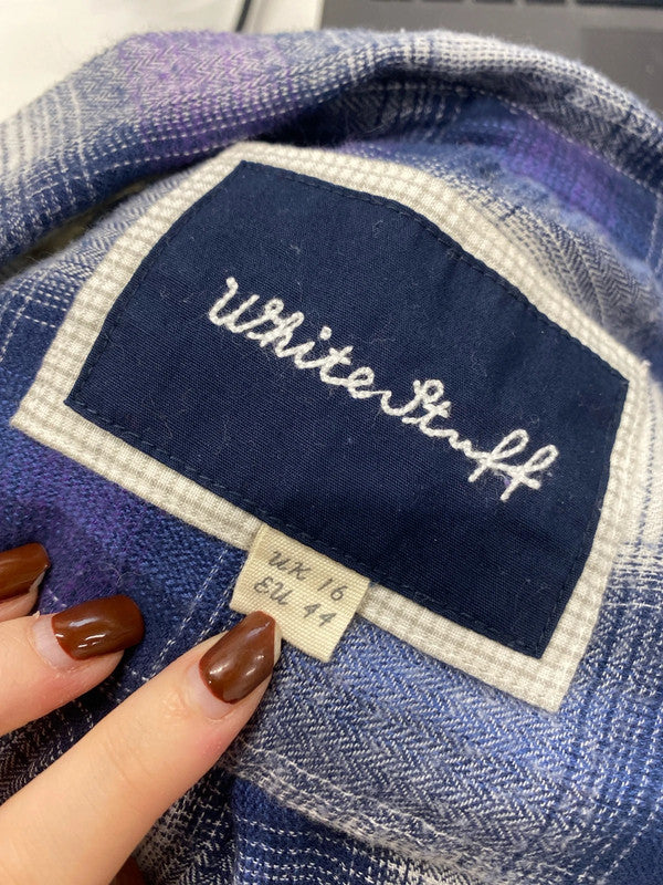 Gorgeous white stuff blue purple checked shirt UK 16 LM004
