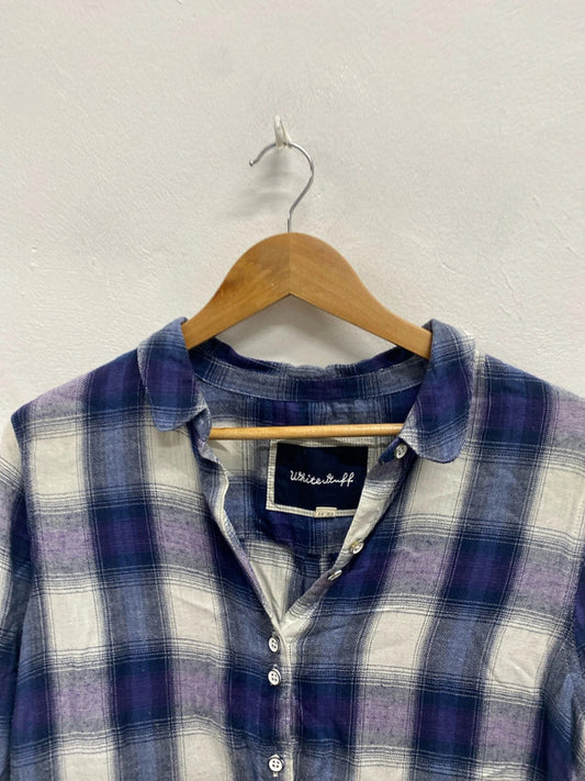 Gorgeous white stuff blue purple checked shirt UK 16 LM004
