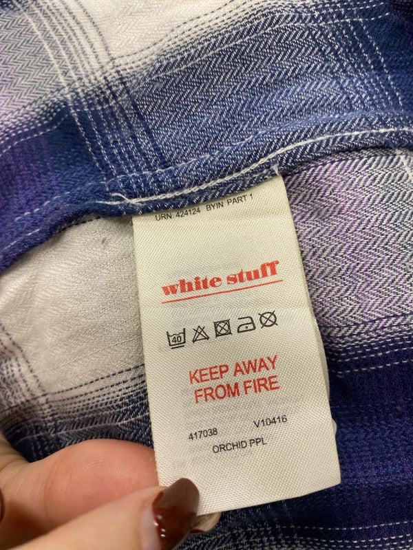 Gorgeous white stuff blue purple checked shirt UK 16 LM004