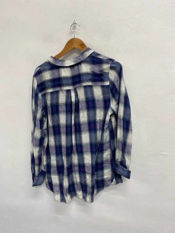 Gorgeous white stuff blue purple checked shirt UK 16 LM004