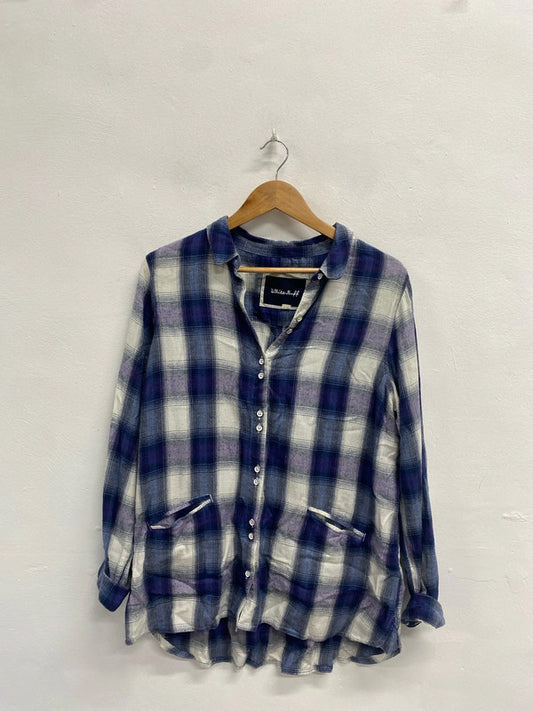 Gorgeous white stuff blue purple checked shirt UK 16 LM004