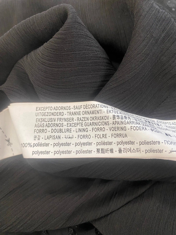 Fabulous Zara sequin open top jacket UkM Black Semi sheer KB474