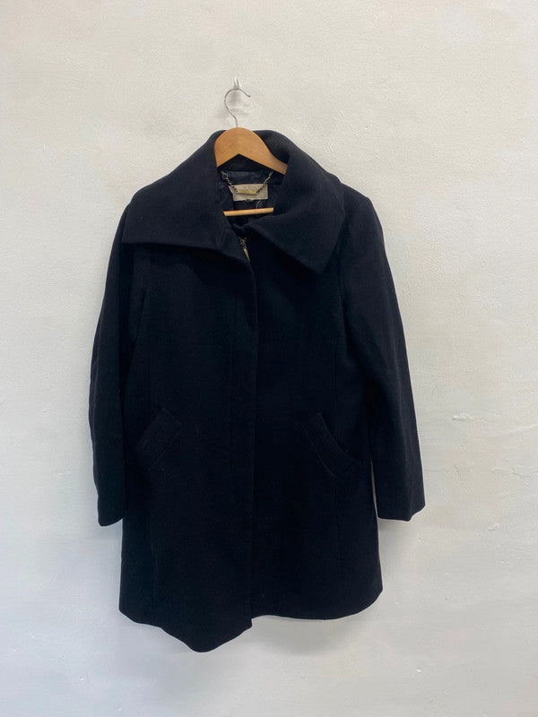 Fabulous Hobbs dress jacket wool Overcoat UK 16 Black LM004