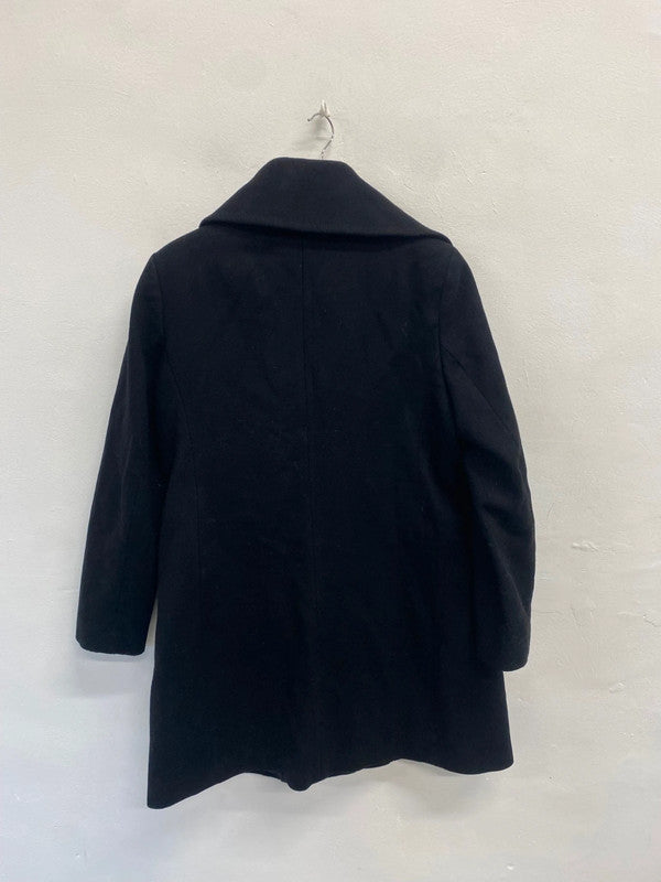 Fabulous Hobbs dress jacket wool Overcoat UK 16 Black LM004