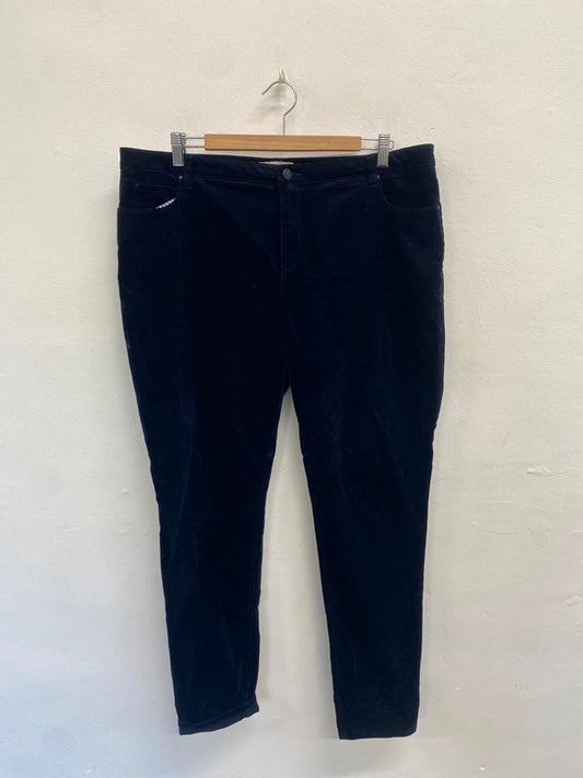 Fabulous Hobbs velvet velour Straight trousers UK 16 Navy LM004