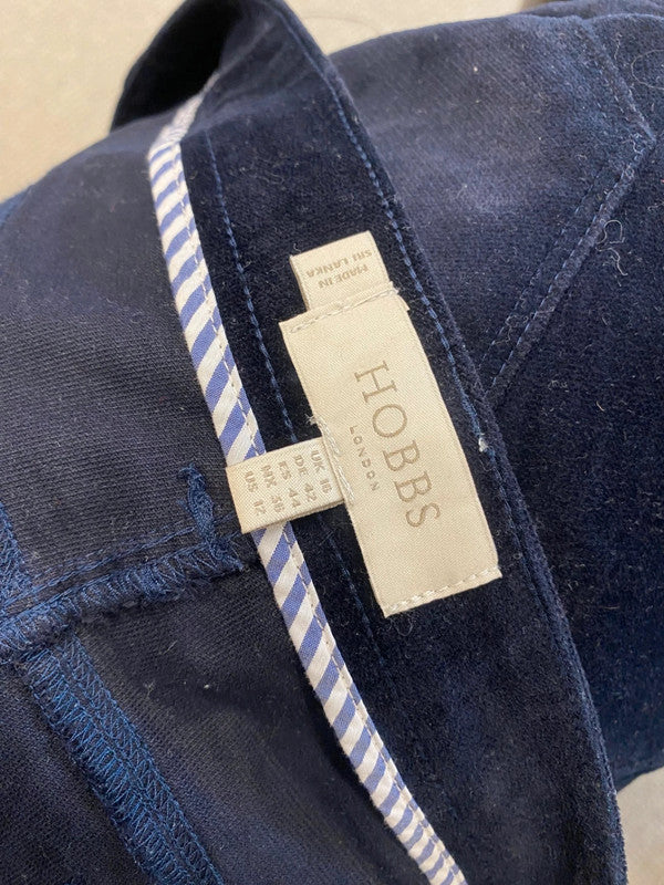 Fabulous Hobbs velvet velour Straight trousers UK 16 Navy LM004