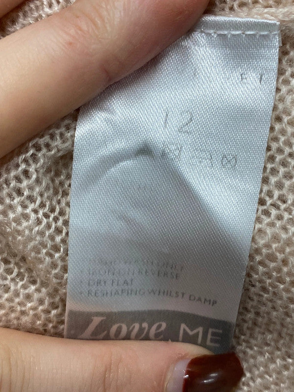 Fabulous Mint Velvet Sweater UK 12 Beige beaded LM004