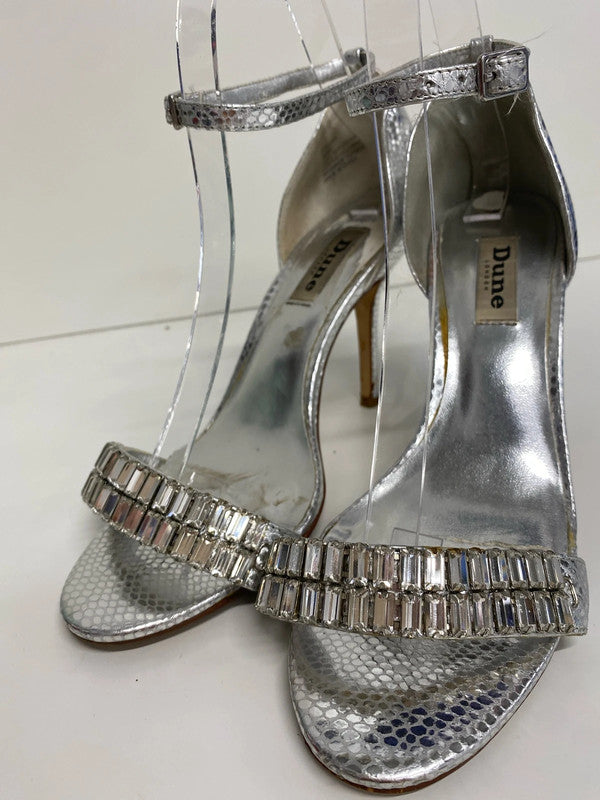 Fabuloue Dune leather ankle strap heels Uk5 sparkle party CF477
