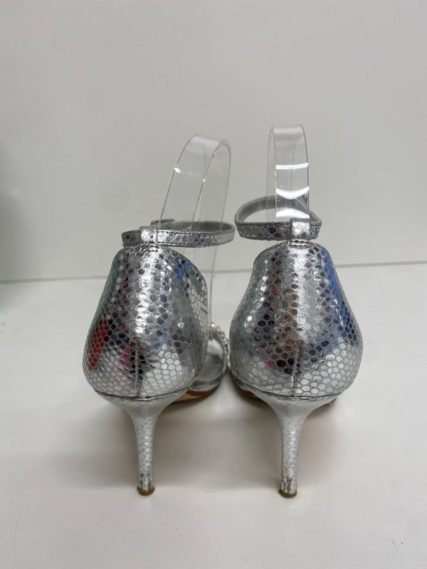 Fabuloue Dune leather ankle strap heels Uk5 sparkle party CF477