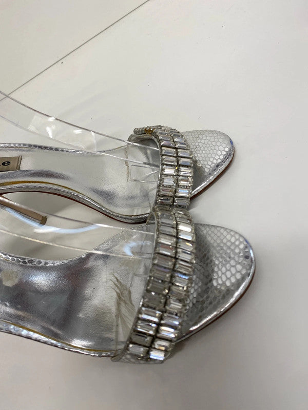 Fabuloue Dune leather ankle strap heels Uk5 sparkle party CF477