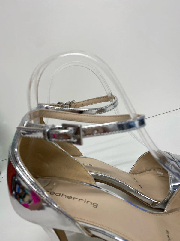 Fabulous Silver ankle strap heels uk5 party perfect CF477