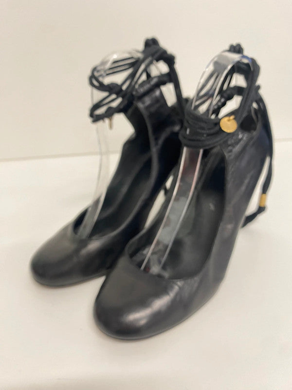 Iconic Ted Baker black heels Y2K boho straps leather Uk5 CF477