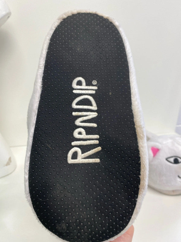 Fabulous Men’s Ripndip white cat flufffy slipper UkL/Xl 9-11 JR001