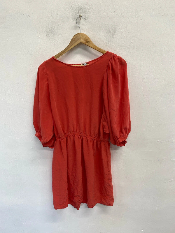 Gorgeous coral pink Tegan silk beach dress UK 12 KN003