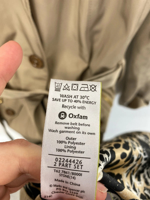 Per Una Chic Beige Trench Coat UK 14 KS003