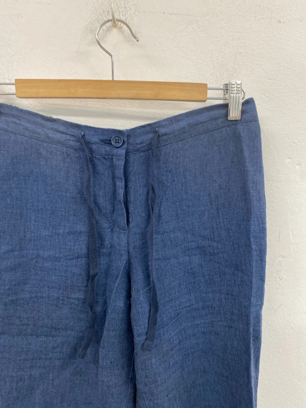 Boden Boho Navy Linen Trousers UK 10L MM005