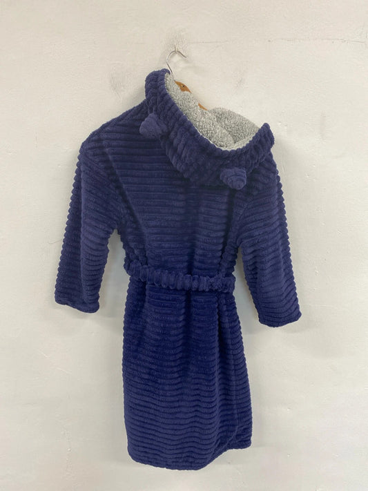 M&S Cute Navy Boys 11-12 Years Hooded Dressing Gown AG006