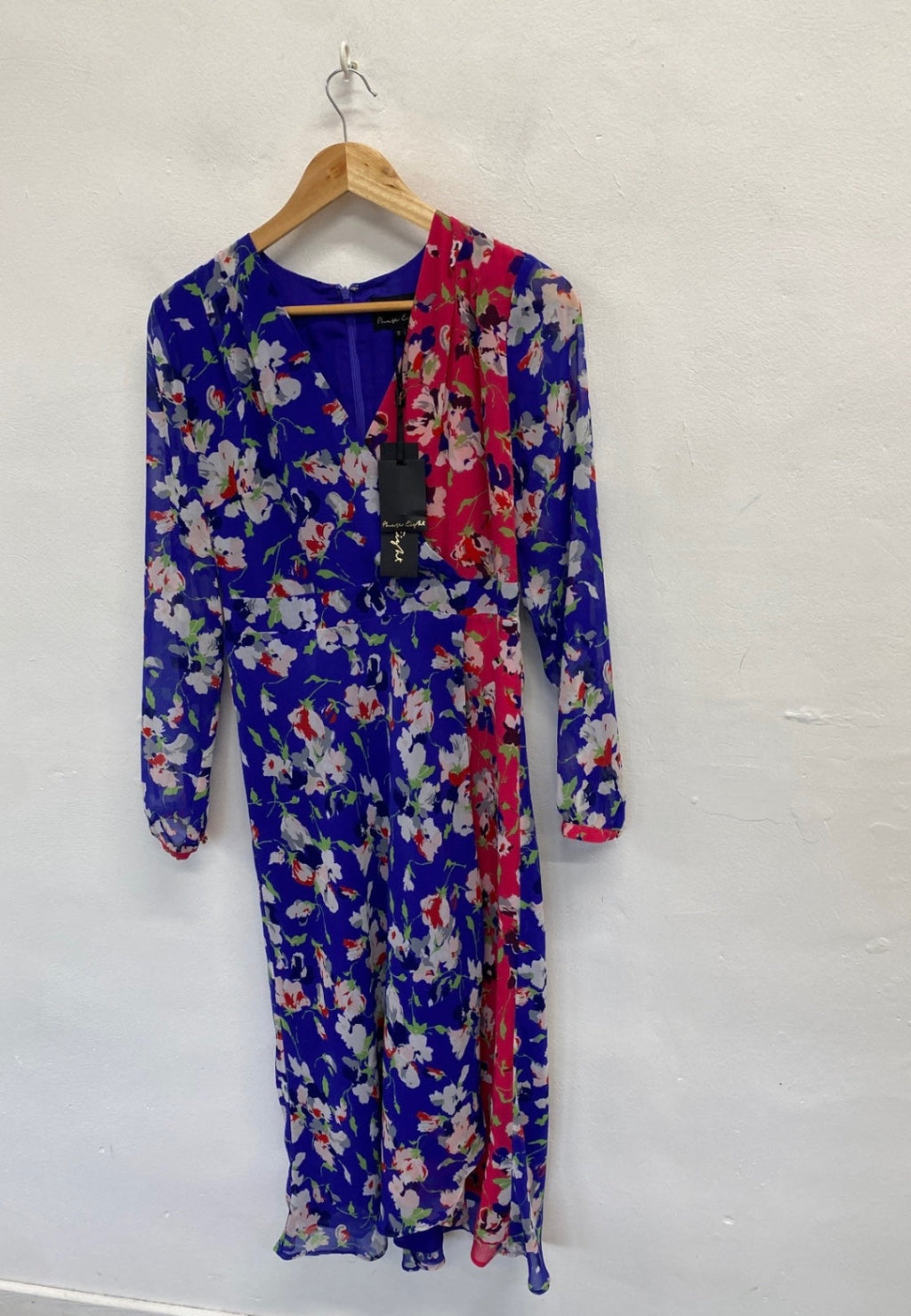 Fabulous Phase Eight Midi Dress Uk 10 Blue pink floral midi formal KC528