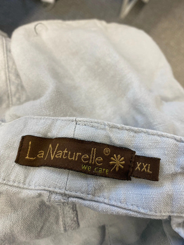 Fabulous La Naturelle Baby blue Men’s Linen Cargo shorts UkXXl JS004