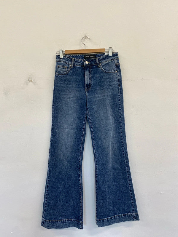 Fabulous Foreva Young wide leg flare high waist jeans Uk10 CD001