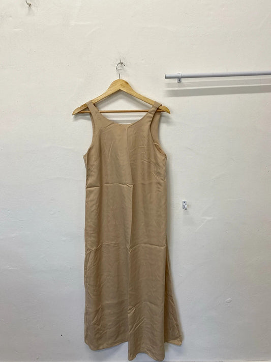 Fabulous Champagne gold oversized slip midi dress UK6/8 Primark MB001