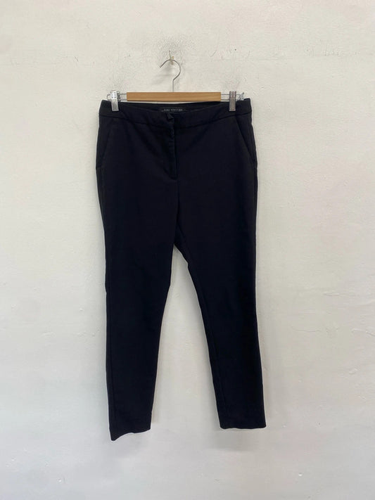 Lovely Zara woman black cropped smart trousers UK 12 JM005