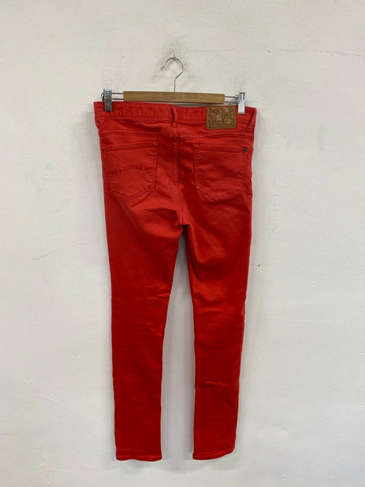 Jack Wills Fabulous Coral Red Skinny Jeans UK 8 MM005