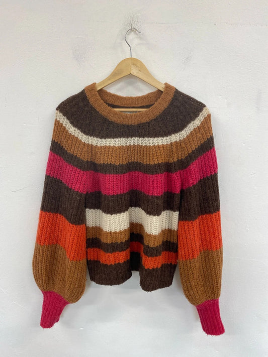 InWear Fabulous Colourful Stripe Crochet Jumper Size S SR006