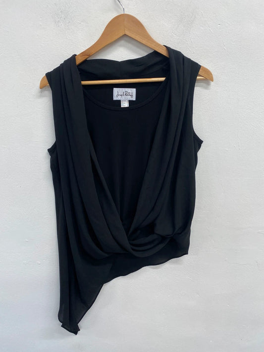 Joseph Ribkoff Draped Tunic Top Blouse UK 8 Black Asymmetric KM004