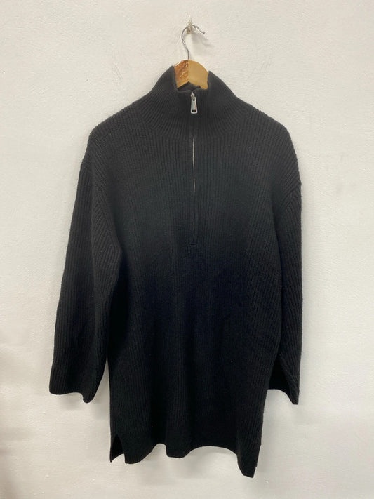 H&M Chic Black Knit High Neck Mini Dress Size M KS002